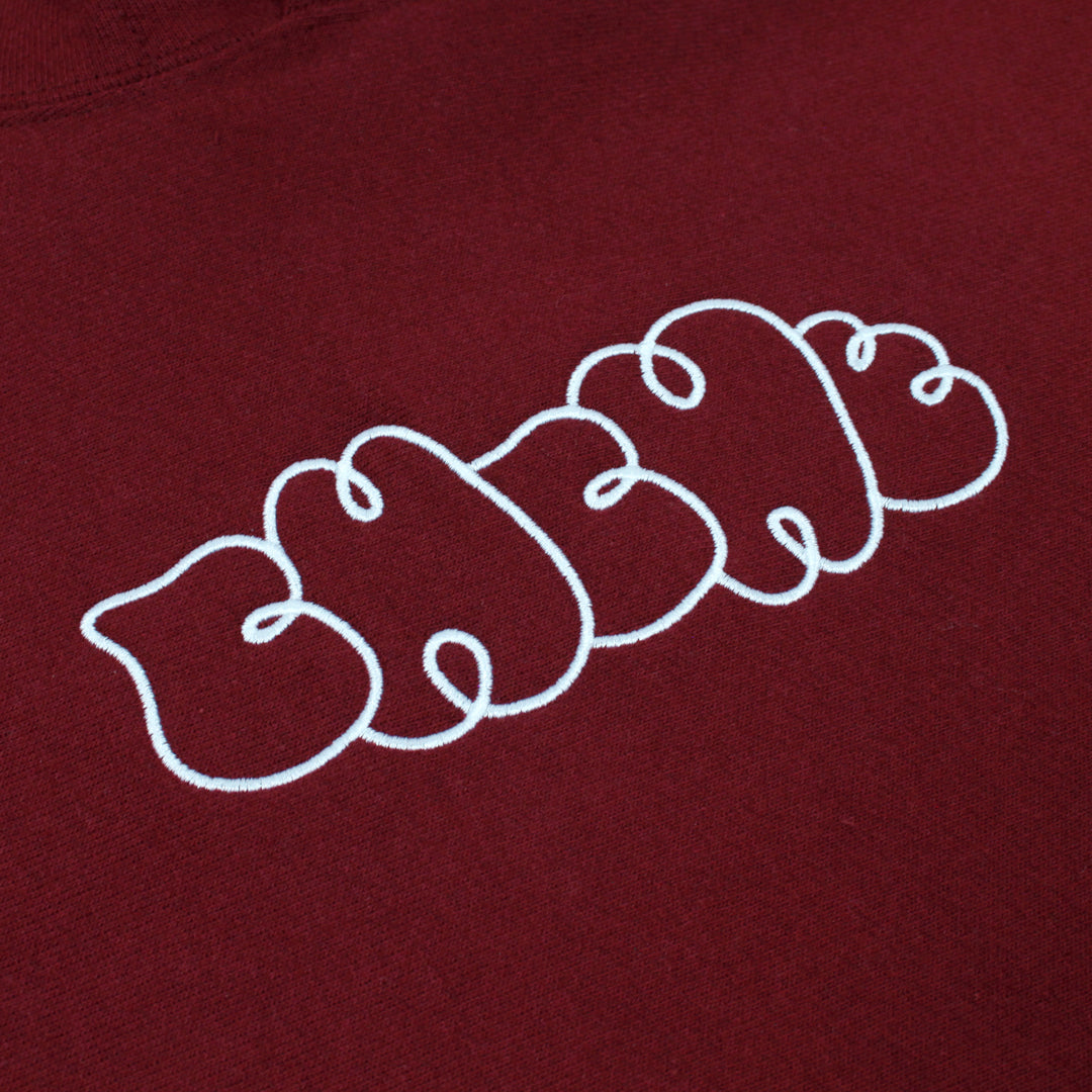 DOODLE HOODIE MAROON/WHITE PREORDER