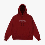 DOODLE HOODIE MAROON/WHITE PREORDER