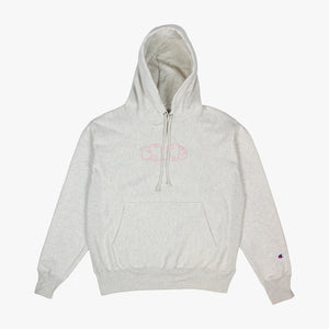 DOODLE HOODIE OATMEAL/PINK PREORDER