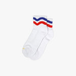 WOBBLY STRIPED 4TH QUARTER LENGTH SOCK WHITE